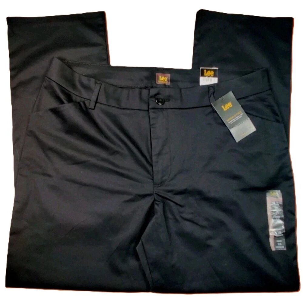 Lee Wrinkle Free Dress Pants Women’s Size 18 Medium Black Flat Front Comfort Fit